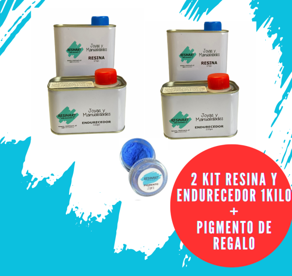 2 kit de 1 kilo de Resina Joyas y Manualidades